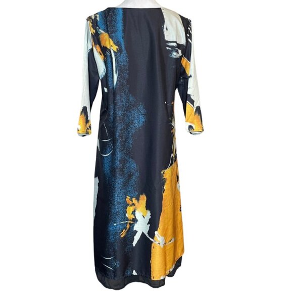 Giorgai & Johns Women's Black Abstract Flowy Midi Dress Bohemian Capsule Size XL - Picture 4 of 8